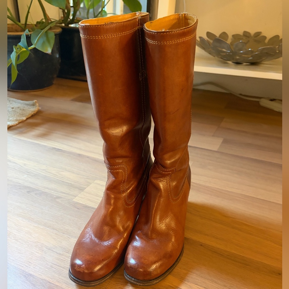 FRYE Cognac Riding Boots – Size 9B